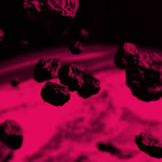 אסטרואידים ברקע של כדור הארץ