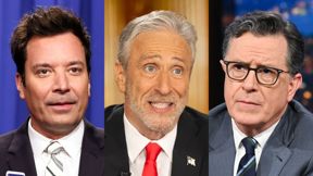 סטיבן קולבר, ג'ון סטיוארט, ג'ימי פאלון