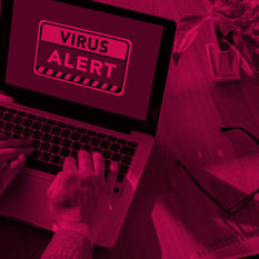 תמונת מסך של מחשב עם וירוס