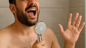 איש שר במקלחת