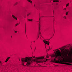 כוסות שמפנייה וקונפטי